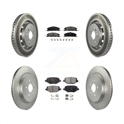 Front Rear Coated Disc Brake Rotors And Semi-Metallic Pads Kit For Ford Explorer Police Interceptor Utility Lincoln MKS Flex Taurus MKT KGF-100679