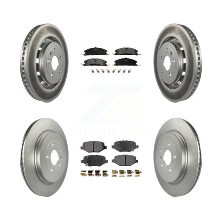 Front Rear Coated Disc Brake Rotors And Semi-Metallic Pads Kit For Ford Explorer Taurus Flex Police Interceptor Sedan Lincoln MKS Special Service KGF-100680 by Transit Auto