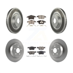 Front Rear Coated Disc Brake Rotors And Semi-Metallic Pads Kit For Ford Fusion Lincoln MKZ KGF-100682
