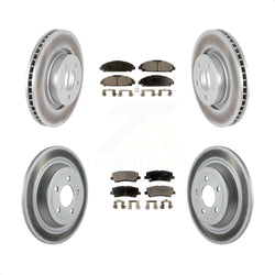 Front Rear Coated Disc Brake Rotors And Semi-Metallic Pads Kit For Ford Mustang KGF-100687