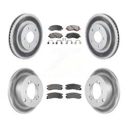 Front Rear Coated Disc Brake Rotors And Semi-Metallic Pads Kit For Chrysler Sebring Mitsubishi Dodge Stratus Eclipse Galant KGF-100696