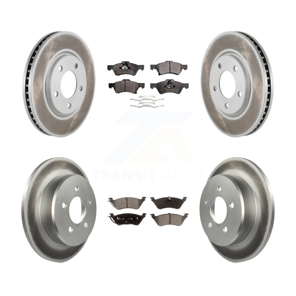 Front Rear Coated Disc Brake Rotors And Semi-Metallic Pads Kit For Dodge Grand Caravan Chrysler Town & Country Voyager KGF-100704 by Transit Auto