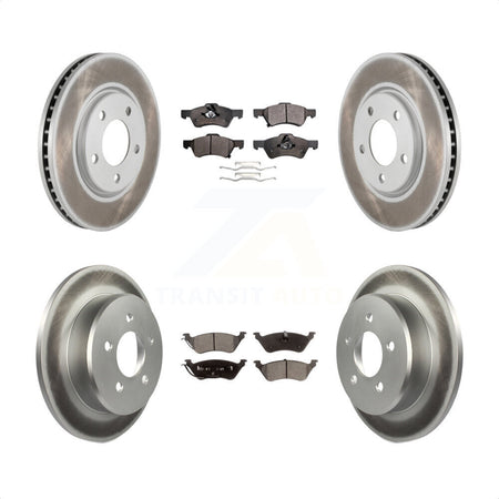 Front Rear Coated Disc Brake Rotors And Semi-Metallic Pads Kit For Dodge Grand Caravan Chrysler Town & Country Voyager KGF-100704 by Transit Auto