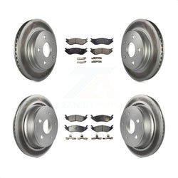 Front Rear Coated Disc Brake Rotors And Semi-Metallic Pads Kit For Dodge Ram 1500 KGF-100706