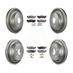 Front Rear Coated Disc Brake Rotors And Semi-Metallic Pads Kit For Dodge Durango Ram 1500 KGF-100707