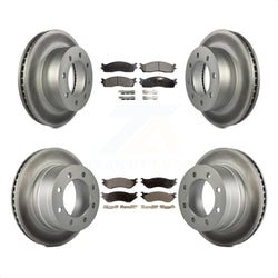 Front Rear Coated Disc Brake Rotors And Semi-Metallic Pads Kit For Dodge Ram 2500 1500 3500 KGF-100708