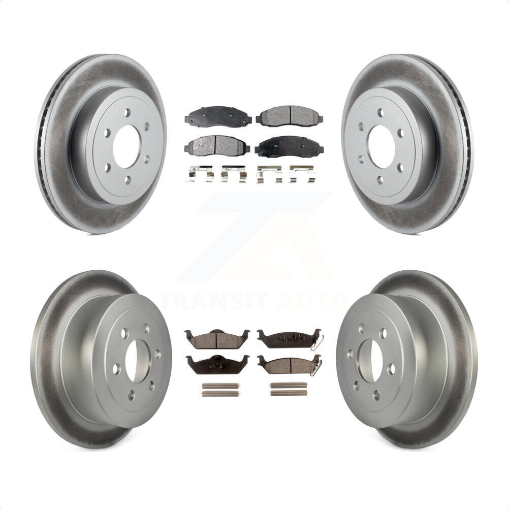 Front Rear Coated Disc Brake Rotors And Semi-Metallic Pads Kit For 2003-2004 Dodge Dakota KGF-100709 by Transit Auto