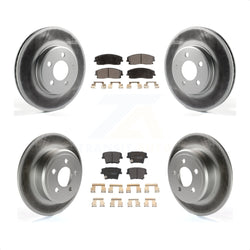 Front Rear Coated Disc Brake Rotors And Semi-Metallic Pads Kit For Dodge Charger Chrysler 300 Challenger Magnum KGF-100711