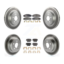 Front Rear Coated Disc Brake Rotors And Semi-Metallic Pads Kit For 2005-2006 Chrysler 300 AWD with 3.5L KGF-100713