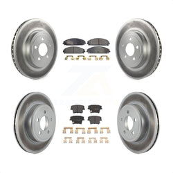 Front Rear Coated Disc Brake Rotors And Semi-Metallic Pads Kit For Dodge Charger Chrysler 300 Challenger Magnum KGF-100714