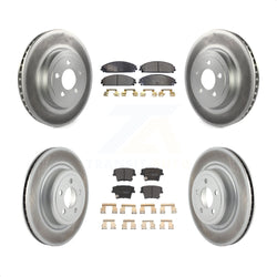 Front Rear Coated Disc Brake Rotors And Semi-Metallic Pads Kit For Dodge Charger With Police Package KGF-100715