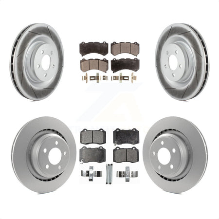 Front Rear Coated Disc Brake Rotors And Semi-Metallic Pads Kit For Dodge Challenger Charger KGF-100721 by Transit Auto