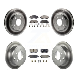Front Rear Coated Disc Brake Rotors And Semi-Metallic Pads Kit For Mitsubishi Lancer KGF-100723