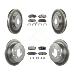 Front Rear Coated Disc Brake Rotors And Semi-Metallic Pads Kit For Jeep Patriot Dodge Compass Caliber Chrysler Avenger Sebring 200 KGF-100725