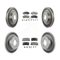 Front Rear Coated Disc Brake Rotors And Semi-Metallic Pads Kit For Jeep Patriot Compass Chrysler Dodge Avenger Sebring Mitsubishi Lancer 200 Outlander Sport RVR KGF-100726