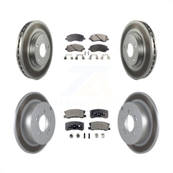 Front Rear Coated Disc Brake Rotors And Semi-Metallic Pads Kit For Mitsubishi Outlander KGF-100728