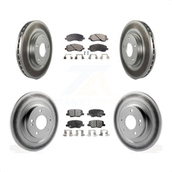 Front Rear Coated Disc Brake Rotors And Semi-Metallic Pads Kit For Mitsubishi Outlander Sport RVR KGF-100729