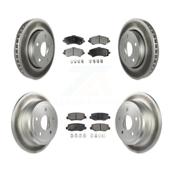 Front Rear Coated Disc Brake Rotors And Semi-Metallic Pads Kit For Jeep Wrangler JK KGF-100730