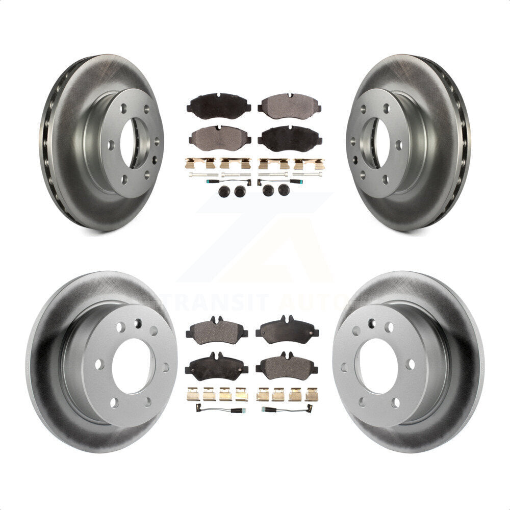 Front Rear Coated Disc Brake Rotors And Semi-Metallic Pads Kit For Sprinter 2500 Mercedes-Benz Freightliner Dodge KGF-100732 by Transit Auto