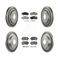 Front Rear Coated Disc Brake Rotors And Semi-Metallic Pads Kit For Dodge Grand Caravan Chrysler Town & Country Journey Volkswagen Routan Ram C/V KGF-100733
