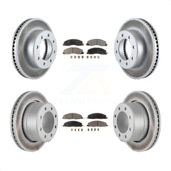 Front Rear Coated Disc Brake Rotors And Semi-Metallic Pads Kit For Ram 2500 3500 1500 Dodge KGF-100740
