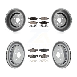 Front Rear Coated Disc Brake Rotors And Semi-Metallic Pads Kit For Dodge Durango Jeep Grand Cherokee WK KGF-100743