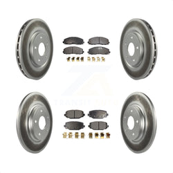 Front Rear Coated Disc Brake Rotors And Semi-Metallic Pads Kit For Dodge Grand Caravan Journey Chrysler Town & Country Ram C/V Volkswagen Routan KGF-100745