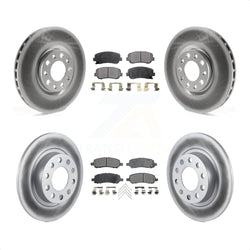 Front Rear Coated Disc Brake Rotors And Semi-Metallic Pads Kit For 2013-2016 Dodge Dart KGF-100747