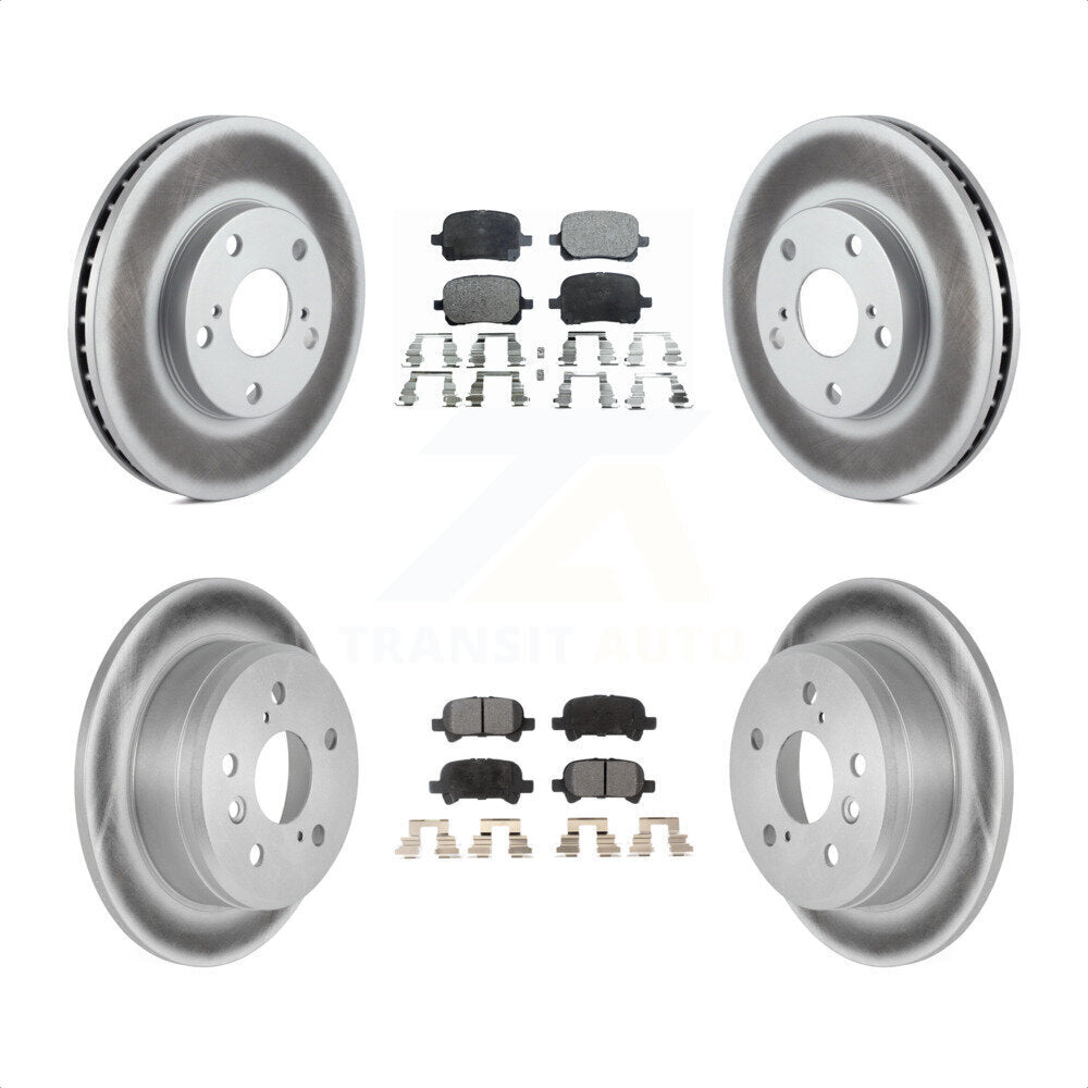 Front Rear Coated Disc Brake Rotors And Semi-Metallic Pads Kit For Toyota Camry Solara KGF-100755 by Transit Auto