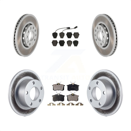 Front Rear Coated Disc Brake Rotors And Semi-Metallic Pads Kit For 2002 Volkswagen Passat FWD With Dual Piston Caliper KGF-100771 by Transit Auto