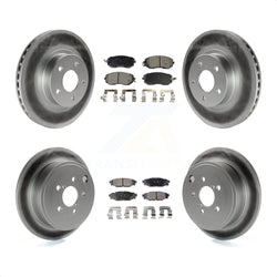 Front Rear Coated Disc Brake Rotors And Semi-Metallic Pads Kit For 2011 Subaru Impreza Outback Sport 2.5i Premium KGF-100773