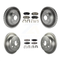 Front Rear Coated Disc Brake Rotors And Semi-Metallic Pads Kit For Subaru Impreza KGF-100774