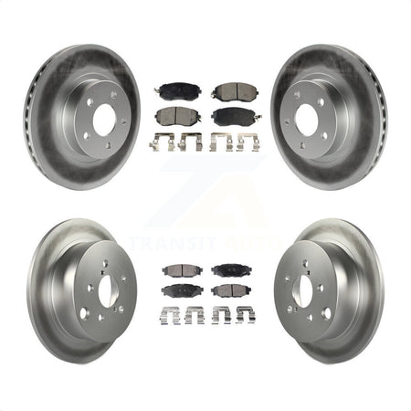 Front Rear Coated Disc Brake Rotors And Semi-Metallic Pads Kit For Subaru Impreza KGF-100774 by Transit Auto