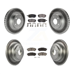 Front Rear Coated Disc Brake Rotors And Semi-Metallic Pads Kit For Subaru Impreza Saab 9-2X KGF-100777