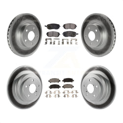 Front Rear Coated Disc Brake Rotors And Semi-Metallic Pads Kit For Subaru Legacy KGF-100779