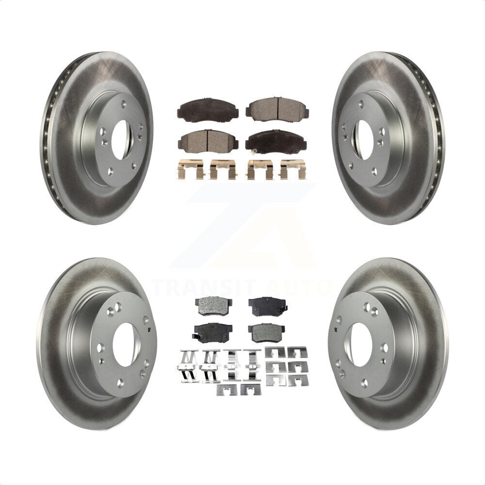 Front Rear Coated Disc Brake Rotors And Semi-Metallic Pads Kit For Honda Accord KGF-100792 by Transit Auto