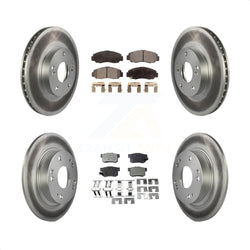 Front Rear Coated Disc Brake Rotors And Semi-Metallic Pads Kit For Acura CSX KGF-100793