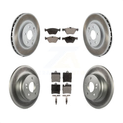 Front Rear Coated Disc Brake Rotors And Semi-Metallic Pads Kit For Mercedes-Benz E320 CLK320 E430 CLK430 KGF-100794