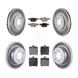 Front Rear Coated Disc Brake Rotors And Semi-Metallic Pads Kit For Chrysler Crossfire Mercedes-Benz SLK320 KGF-100795