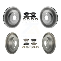 Front Rear Coated Disc Brake Rotors And Semi-Metallic Pads Kit For Honda Accord Acura TSX KGF-100801