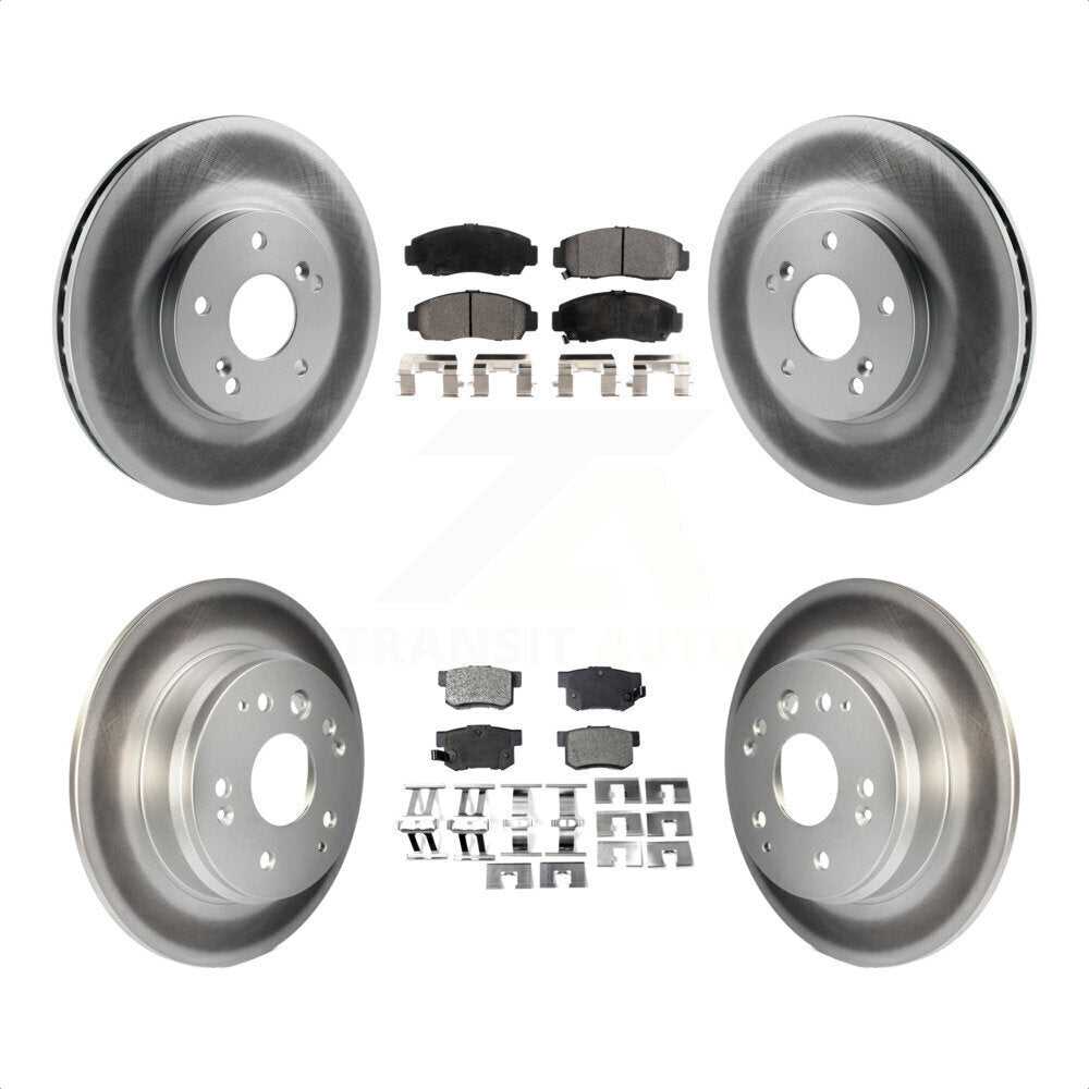 Front Rear Coated Disc Brake Rotors And Semi-Metallic Pads Kit For Acura TL KGF-100803 by Transit Auto