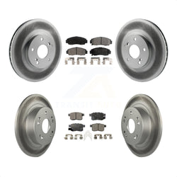 Front Rear Coated Disc Brake Rotors And Semi-Metallic Pads Kit For Honda Accord Acura TSX KGF-100804