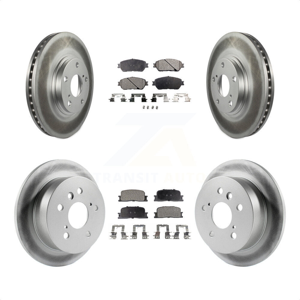 Front Rear Coated Disc Brake Rotors And Semi-Metallic Pads Kit For 2004-2006 Lexus ES330 KGF-100813 by Transit Auto