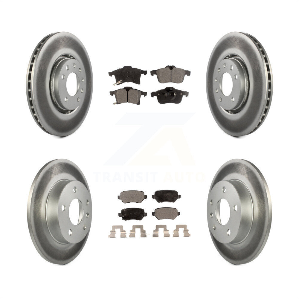 Front Rear Coated Disc Brake Rotors And Semi-Metallic Pads Kit For 2008-2009 Saturn Astra KGF-100821 by Transit Auto