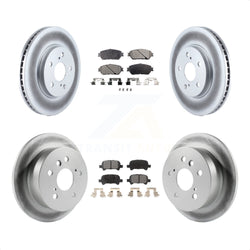 Front Rear Coated Disc Brake Rotors And Semi-Metallic Pads Kit For Toyota Camry Avalon Solara KGF-100830