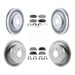 Front Rear Coated Disc Brake Rotors And Semi-Metallic Pads Kit For Toyota Camry Lexus ES300 KGF-100831