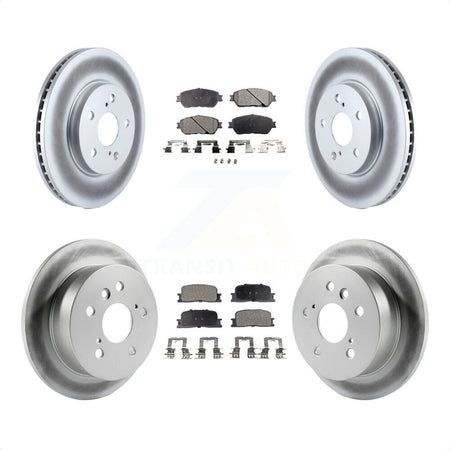 Front Rear Coated Disc Brake Rotors And Semi-Metallic Pads Kit For Toyota Camry Lexus ES300 KGF-100831 by Transit Auto