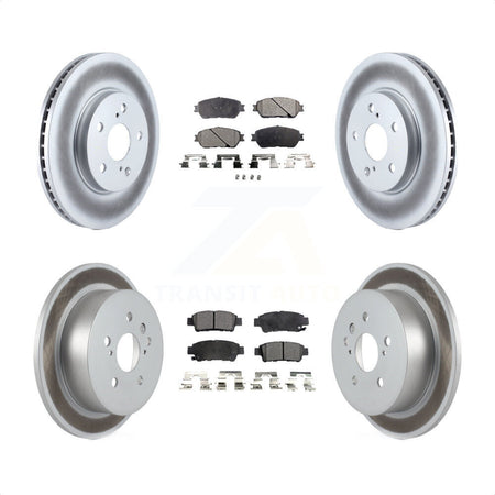 Front Rear Coated Disc Brake Rotors And Semi-Metallic Pads Kit For 2004-2010 Toyota Sienna KGF-100832 by Transit Auto