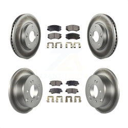 Front Rear Coated Disc Brake Rotors And Semi-Metallic Pads Kit For 2012-2013 Kia Soul KGF-100840