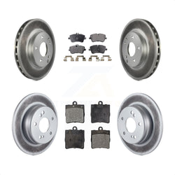 Front Rear Coated Disc Brake Rotors And Semi-Metallic Pads Kit For Mercedes-Benz C230 C240 KGF-100845